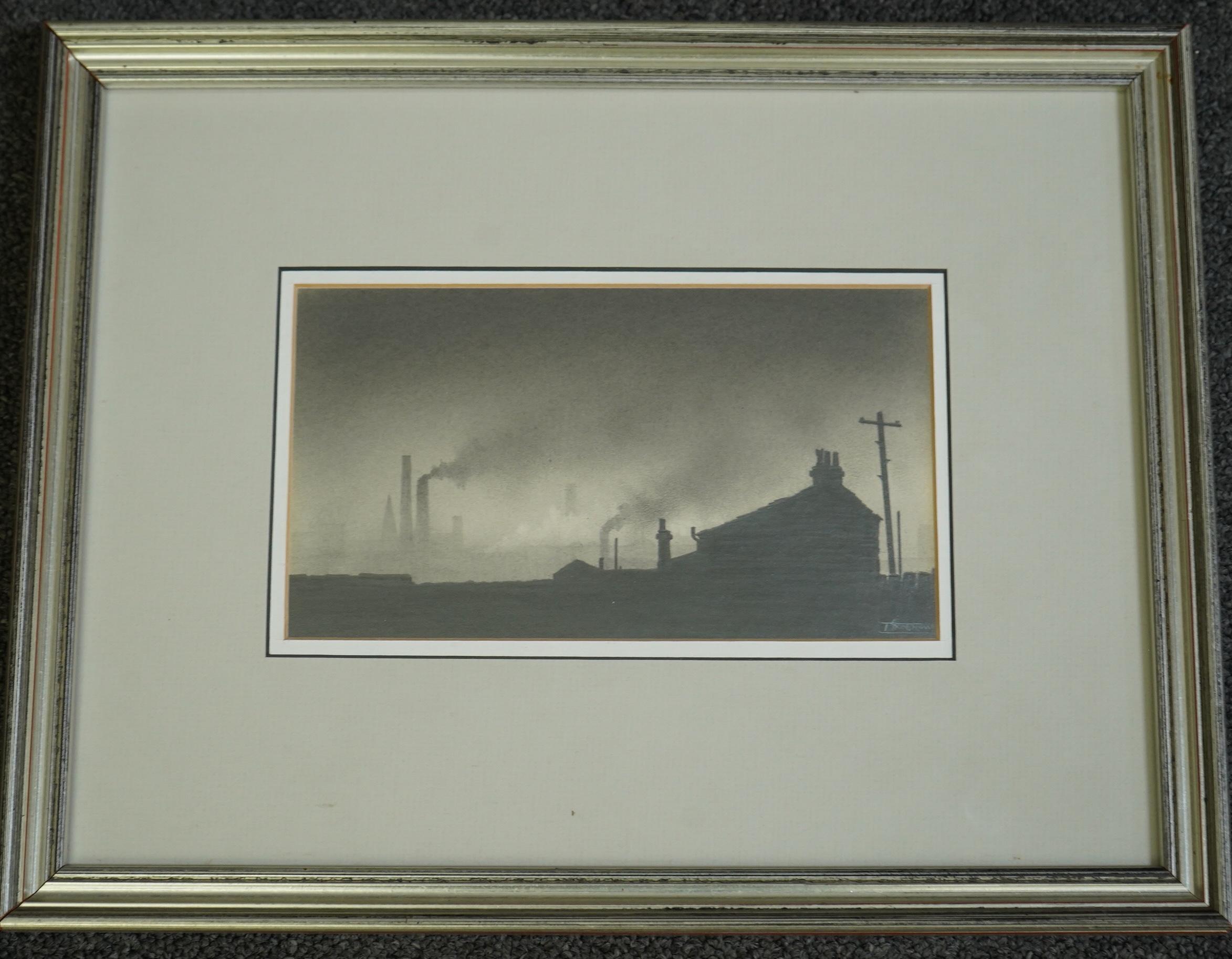 Trevor Grimshaw (English, 1947-2001), Industrial landscape, graphite on paper, 10.5 x 19cm